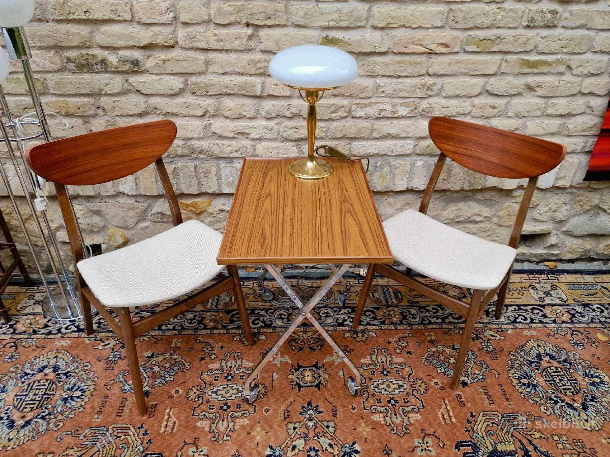Vintažinės mid century bukmedžio/tiko kėdės - nuotraukos Nr. 21