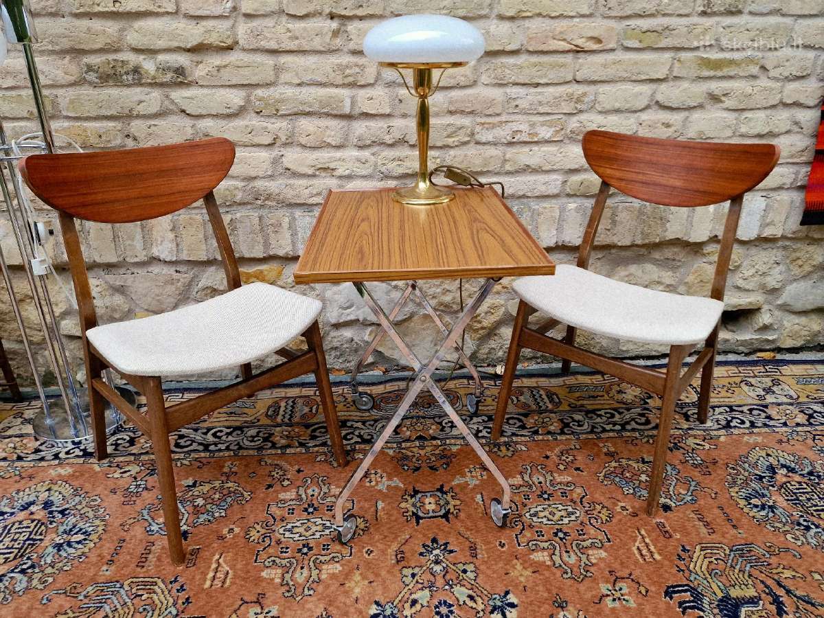 Vintažinės mid century bukmedžio/tiko kėdės - nuotraukos Nr. 24