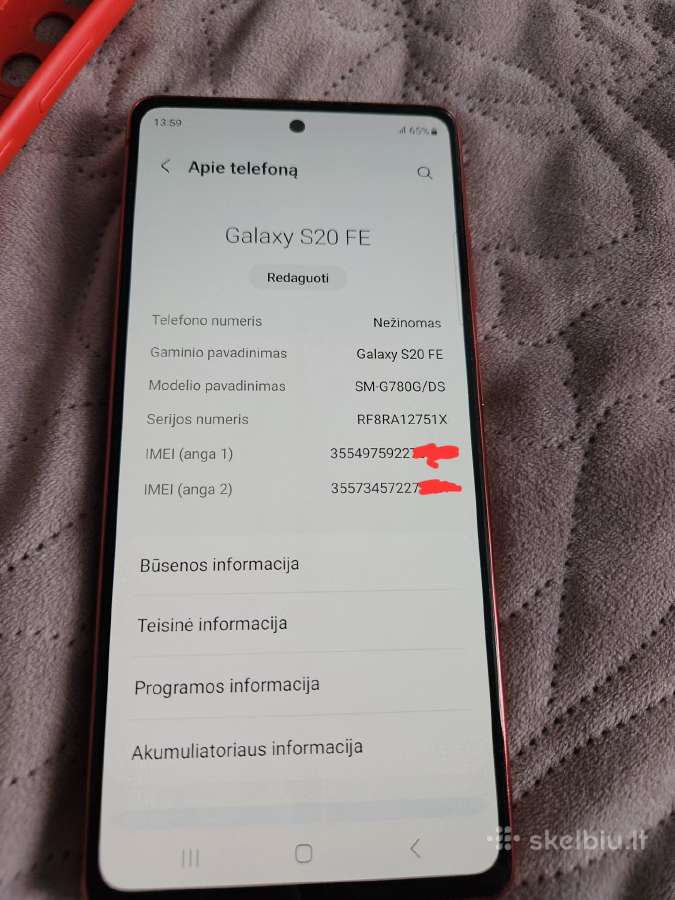 Samsung S20fe 128gb - nuotraukos Nr. 2