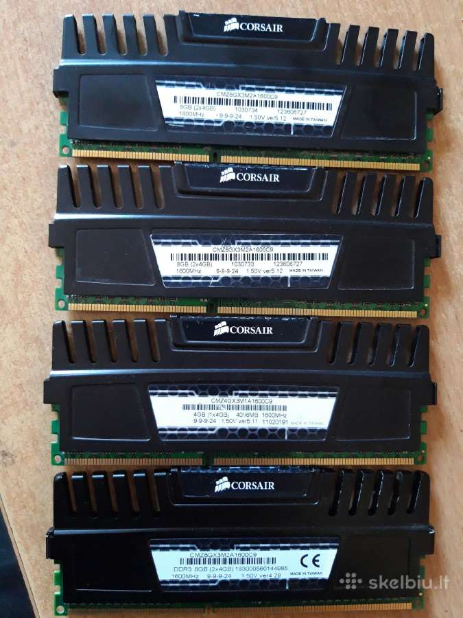 Ddr3 Corsair Vengeance 4x4gb 1600mhz - nuotraukos Nr. 2