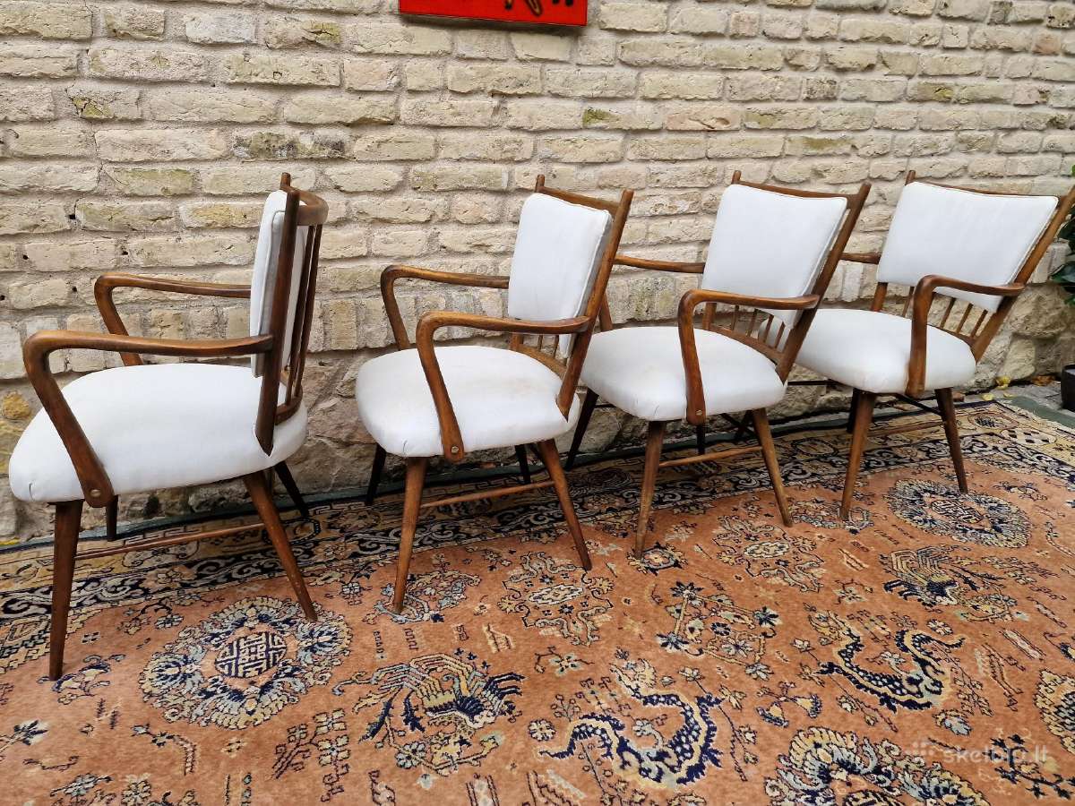 Vintažinės mid century riešutmedžio kėdės "Casala" - nuotraukos Nr. 2