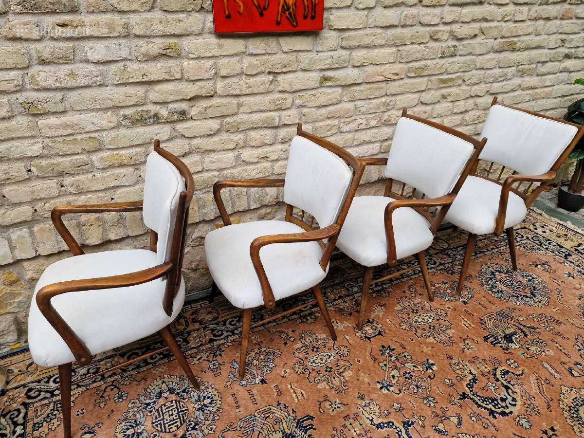 Vintažinės mid century riešutmedžio kėdės "Casala" - nuotraukos Nr. 4
