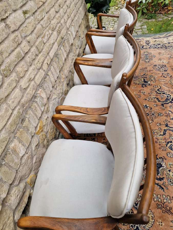 Vintažinės mid century riešutmedžio kėdės "Casala" - nuotraukos Nr. 5