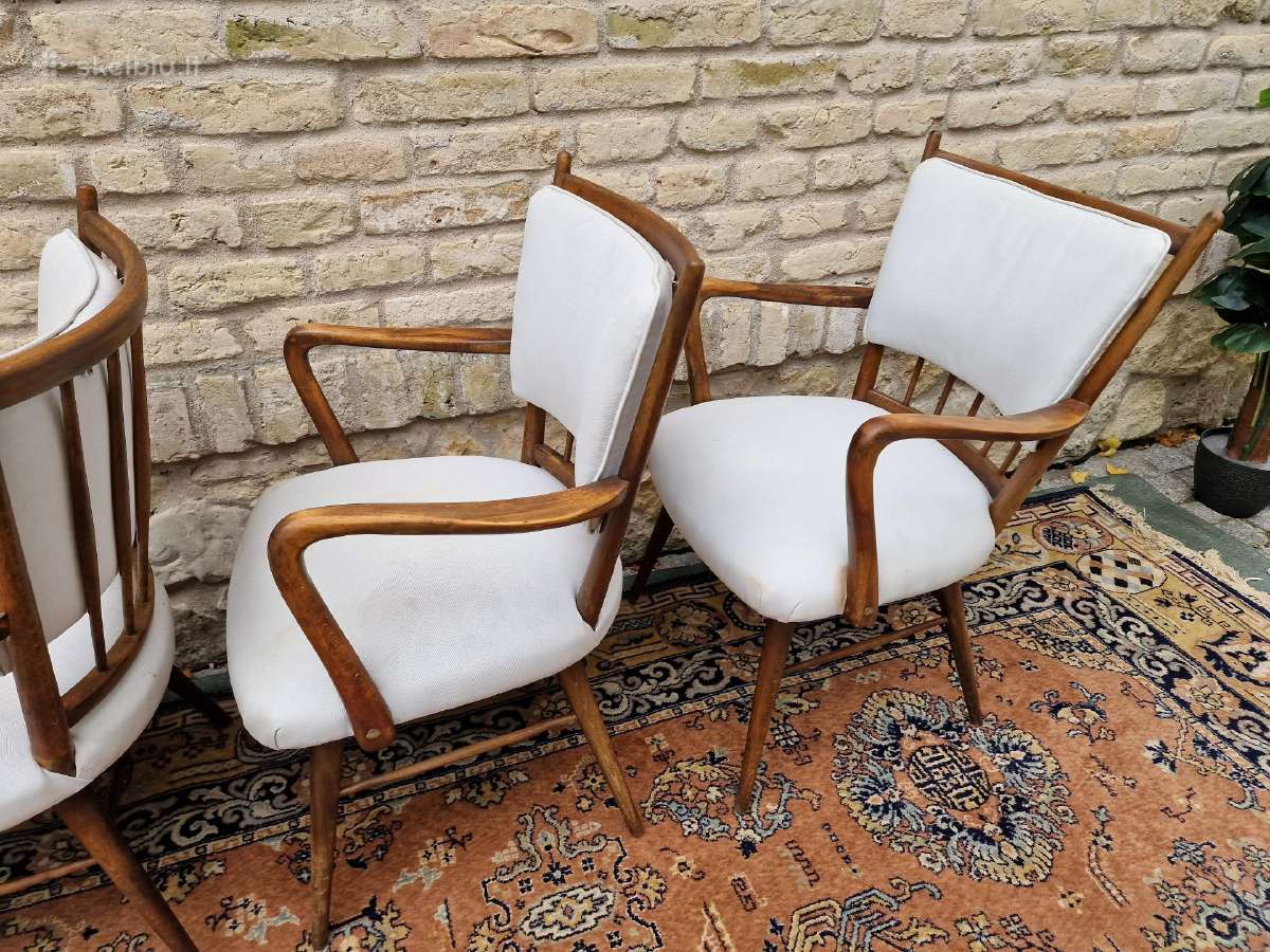 Vintažinės mid century riešutmedžio kėdės "Casala" - nuotraukos Nr. 6
