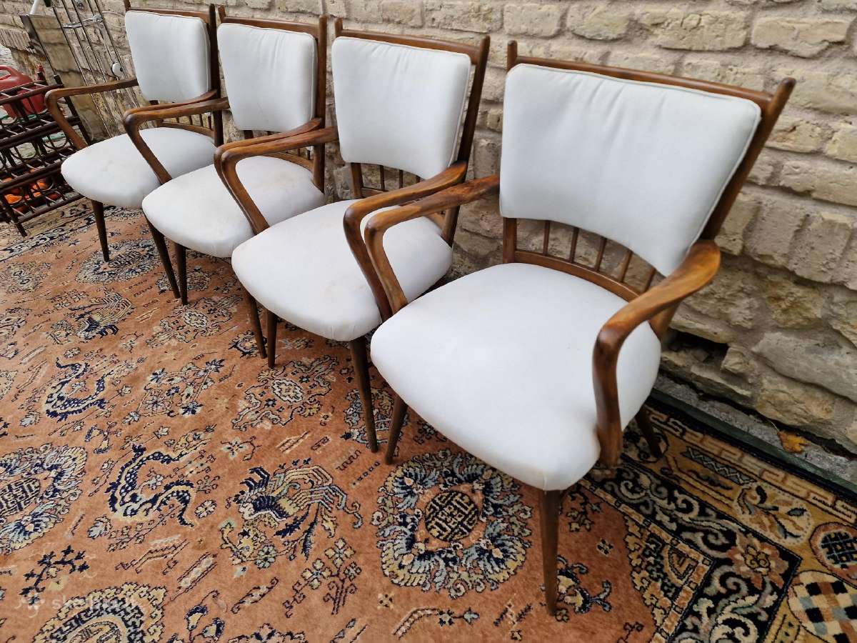 Vintažinės mid century riešutmedžio kėdės "Casala" - nuotraukos Nr. 7