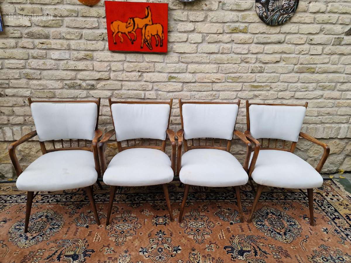 Vintažinės mid century riešutmedžio kėdės "Casala" - nuotraukos Nr. 9