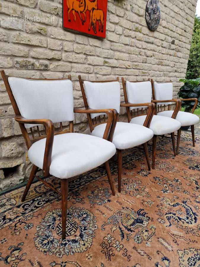 Vintažinės mid century riešutmedžio kėdės "Casala" - nuotraukos Nr. 10