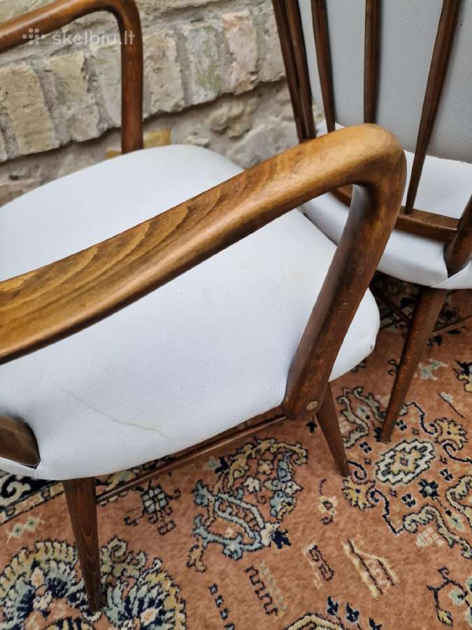 Vintažinės mid century riešutmedžio kėdės "Casala" - nuotraukos Nr. 13