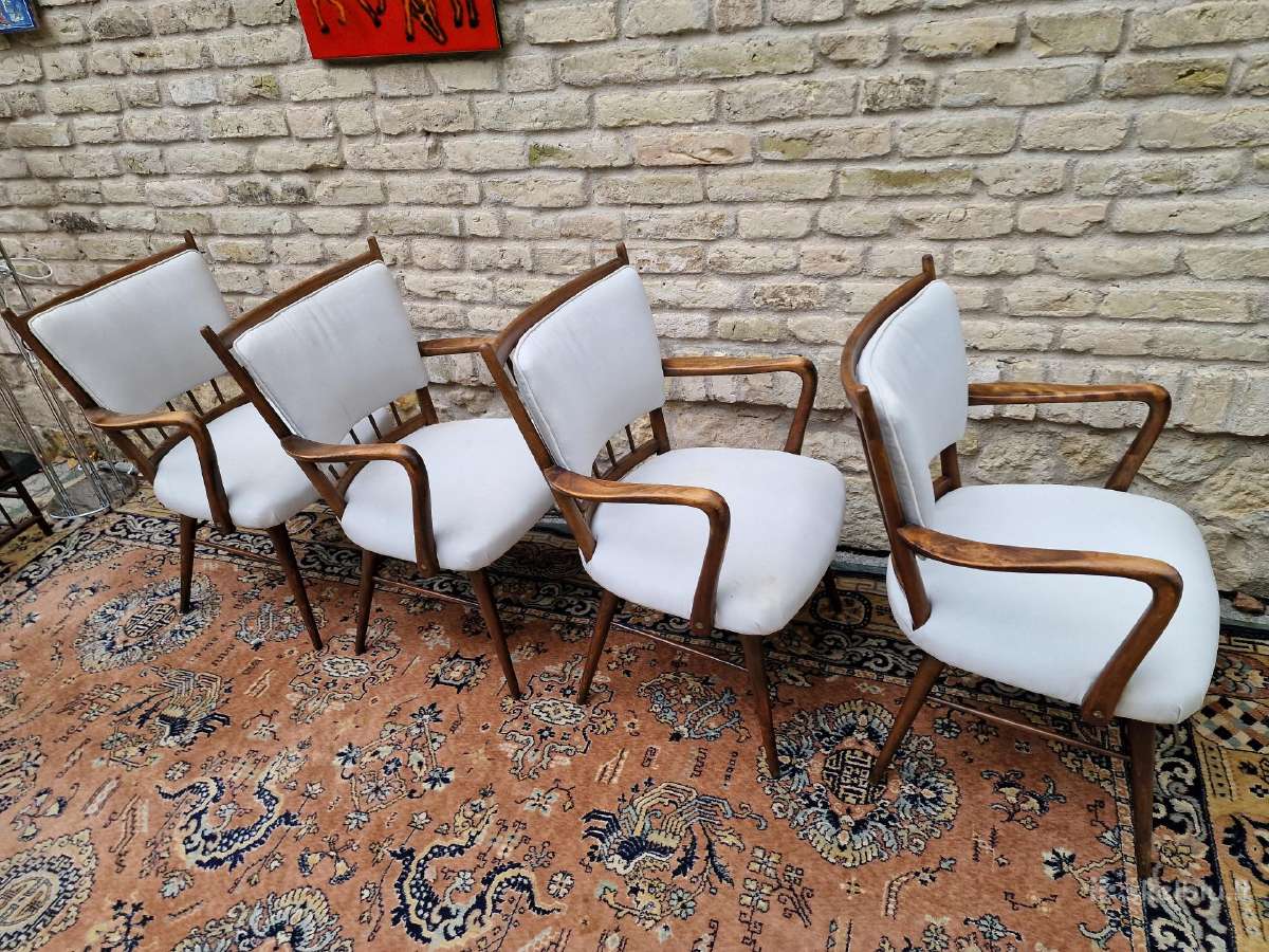 Vintažinės mid century riešutmedžio kėdės "Casala" - nuotraukos Nr. 14