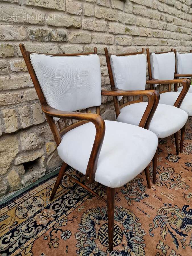Vintažinės mid century riešutmedžio kėdės "Casala" - nuotraukos Nr. 15