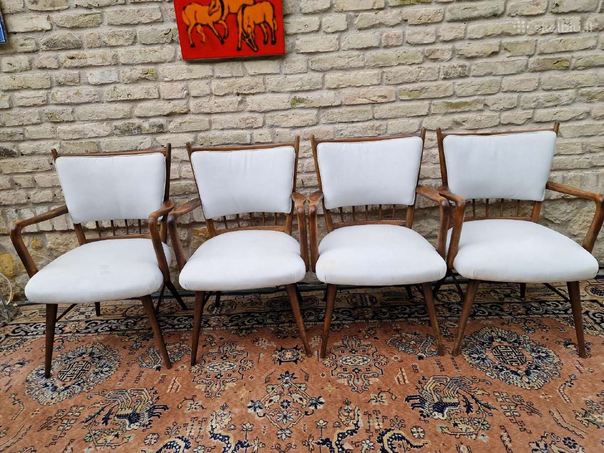Vintažinės mid century riešutmedžio kėdės "Casala" - nuotraukos Nr. 16