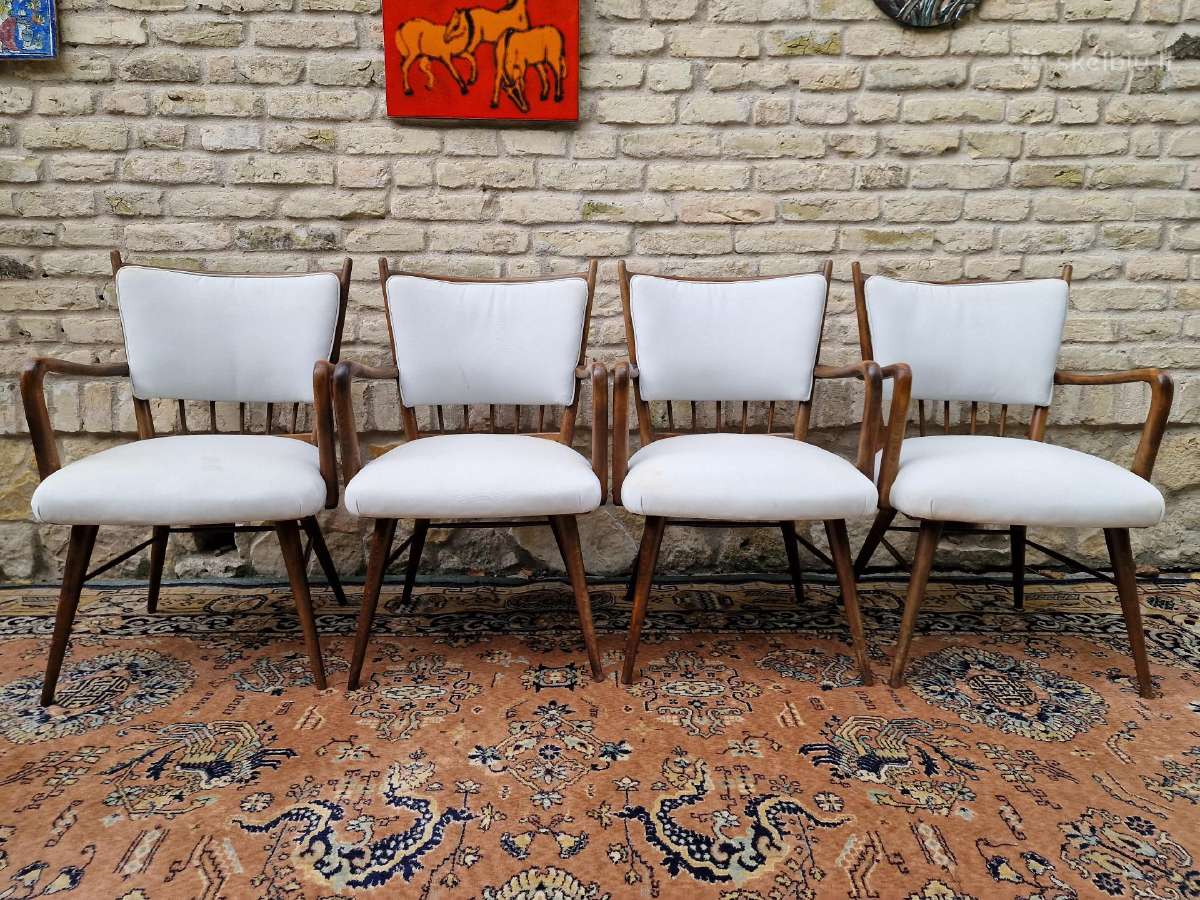 Vintažinės mid century riešutmedžio kėdės "Casala" - nuotraukos Nr. 17