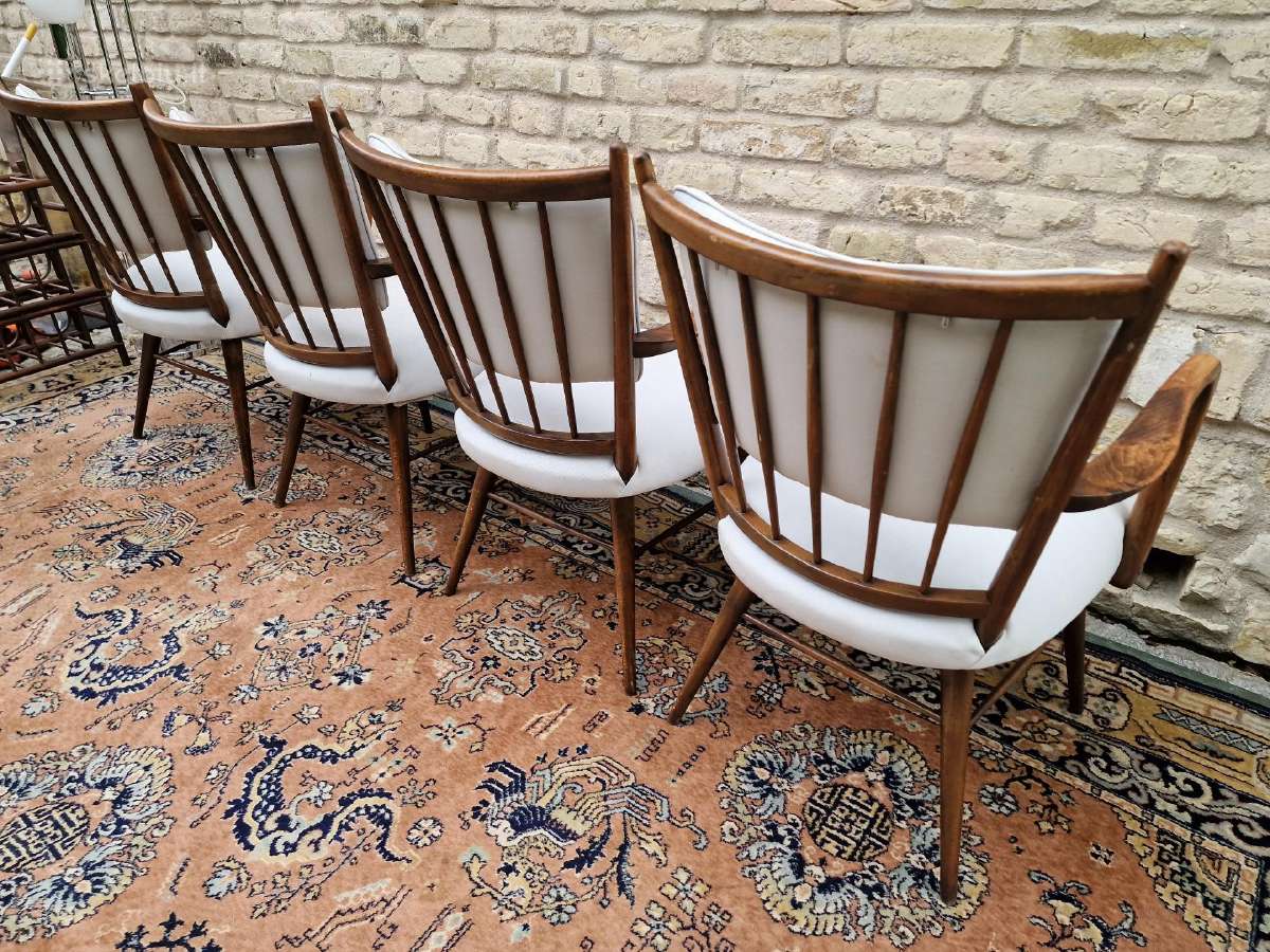 Vintažinės mid century riešutmedžio kėdės "Casala" - nuotraukos Nr. 22