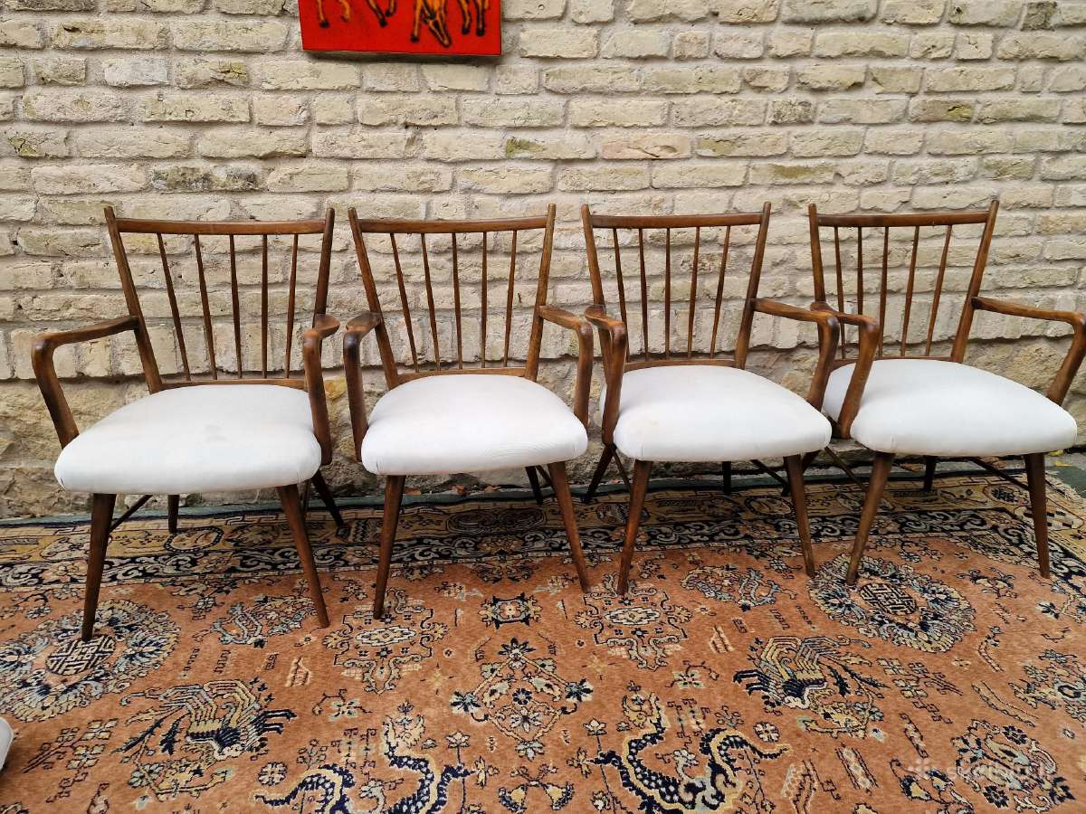 Vintažinės mid century riešutmedžio kėdės "Casala" - nuotraukos Nr. 25