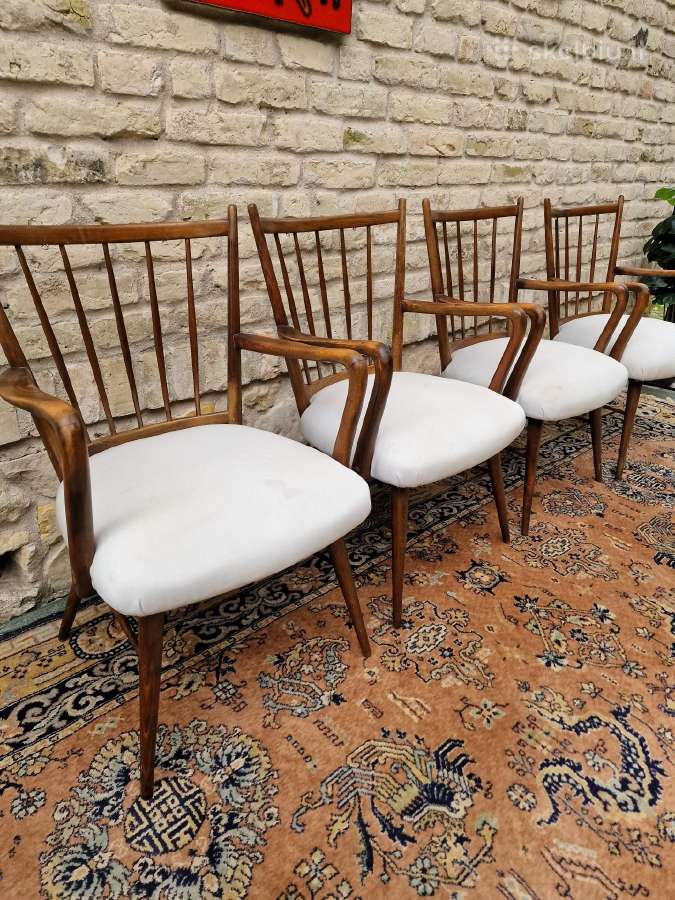 Vintažinės mid century riešutmedžio kėdės "Casala" - nuotraukos Nr. 26
