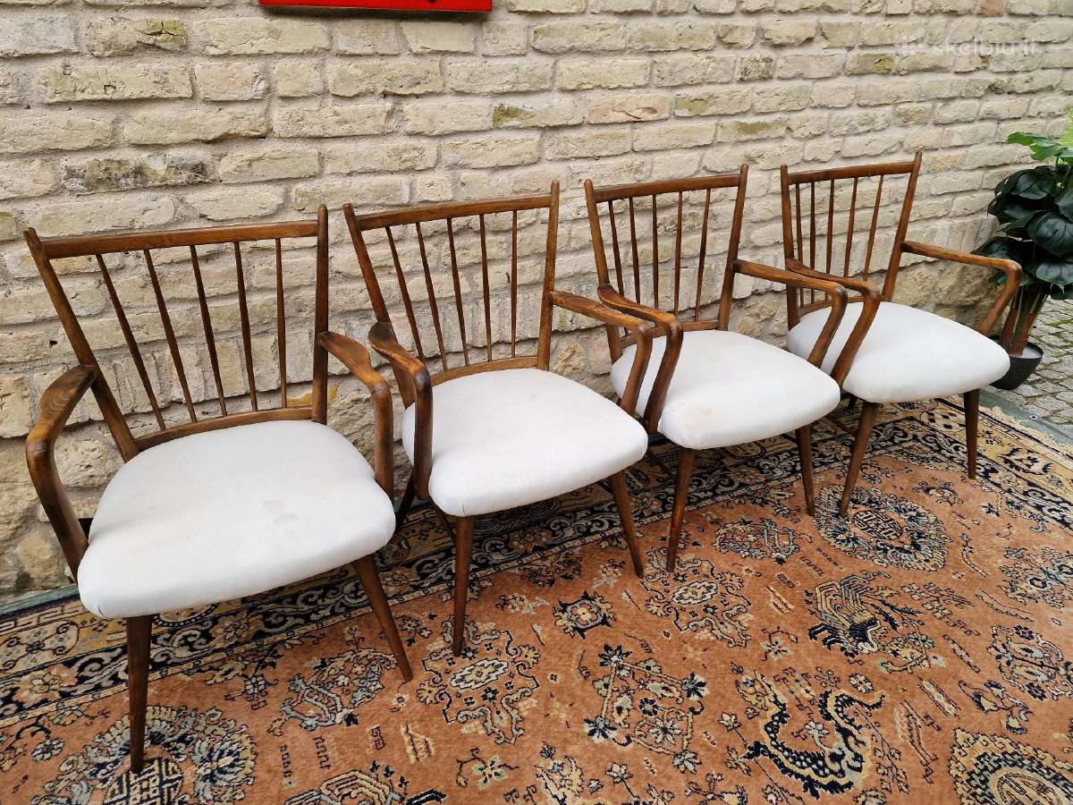 Vintažinės mid century riešutmedžio kėdės "Casala" - nuotraukos Nr. 28