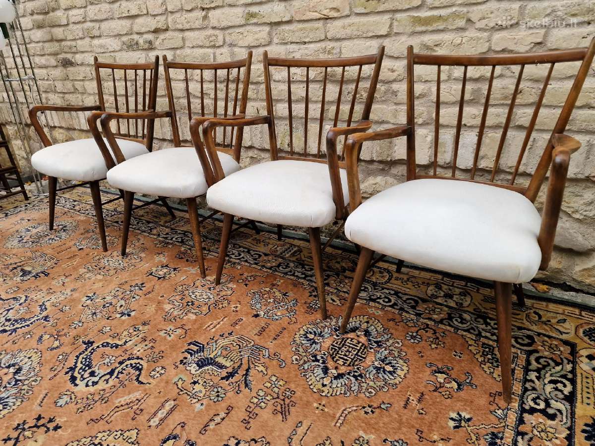 Vintažinės mid century riešutmedžio kėdės "Casala" - nuotraukos Nr. 29