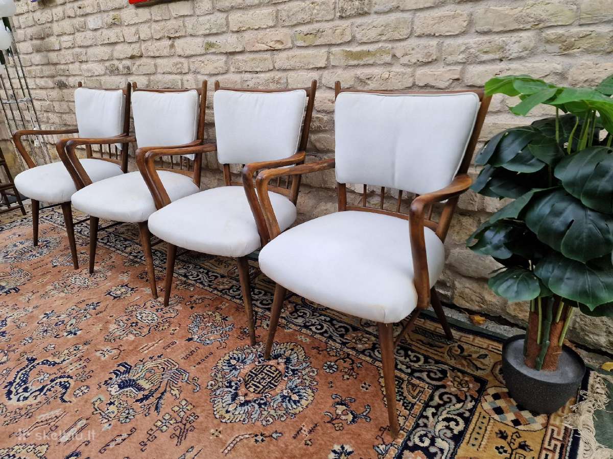Vintažinės mid century riešutmedžio kėdės "Casala" - nuotraukos Nr. 30