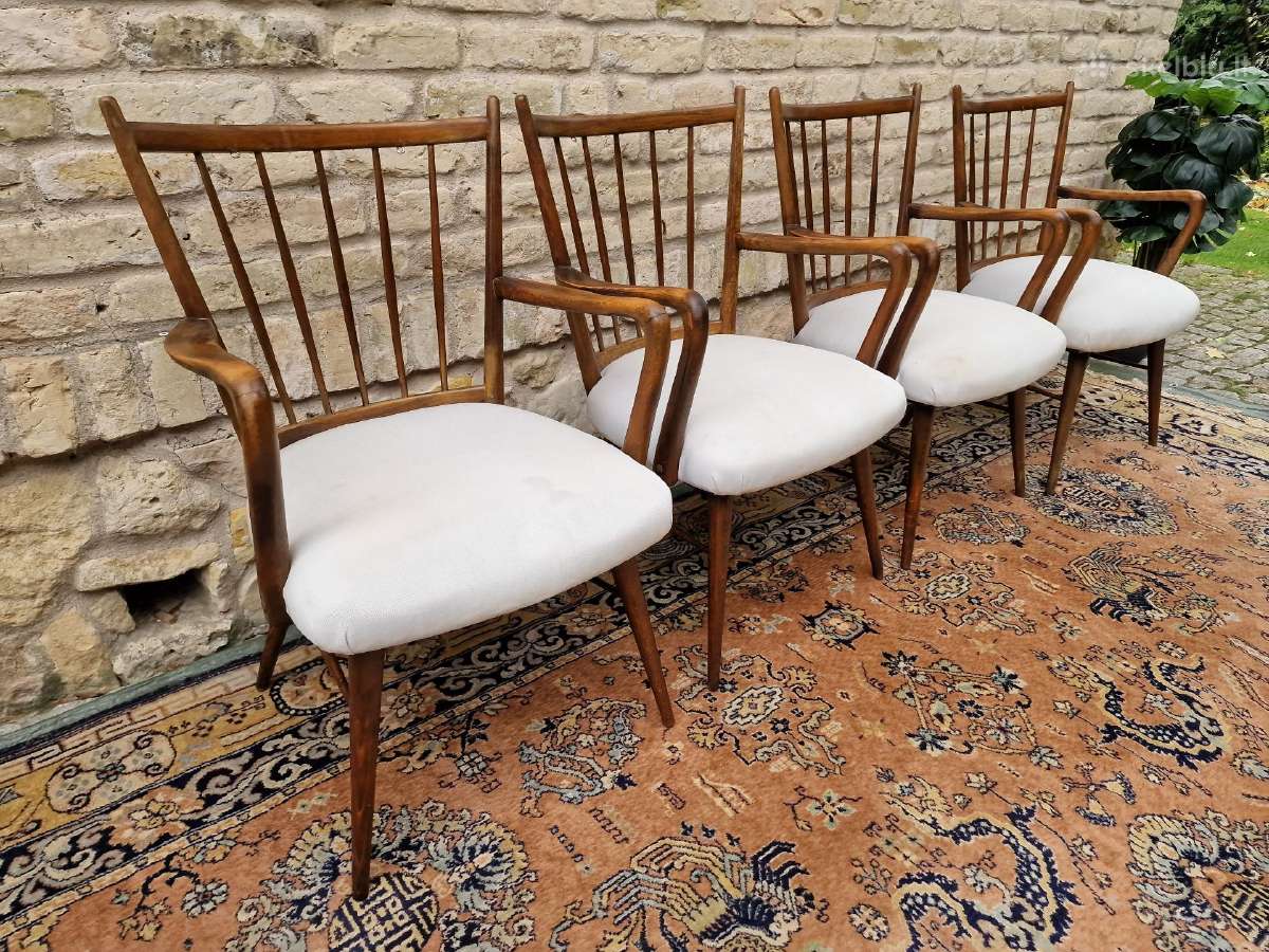 Vintažinės mid century riešutmedžio kėdės "Casala" - nuotraukos Nr. 31