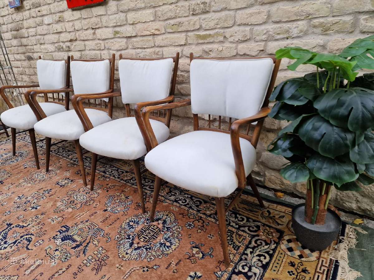 Vintažinės mid century riešutmedžio kėdės "Casala" - nuotraukos Nr. 32