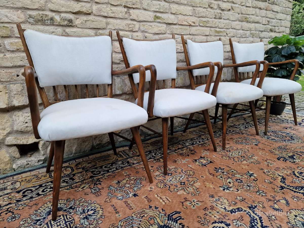 Vintažinės mid century riešutmedžio kėdės "Casala" - nuotraukos Nr. 33