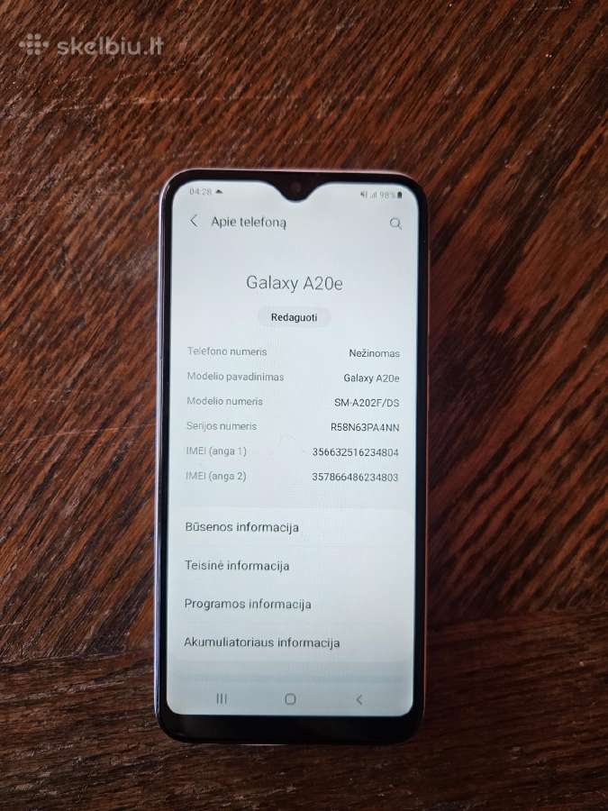 Samsung Galaxy A20e - nuotraukos Nr. 3
