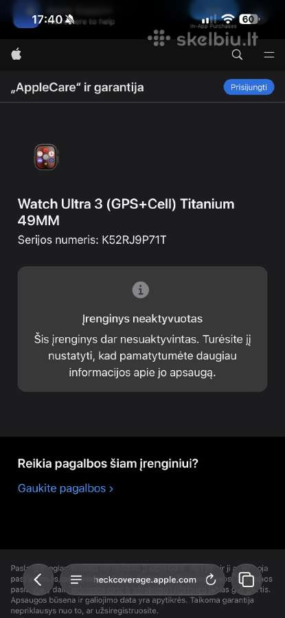 Apple Watch Ultra 3 49mm Naujas - nuotraukos Nr. 5
