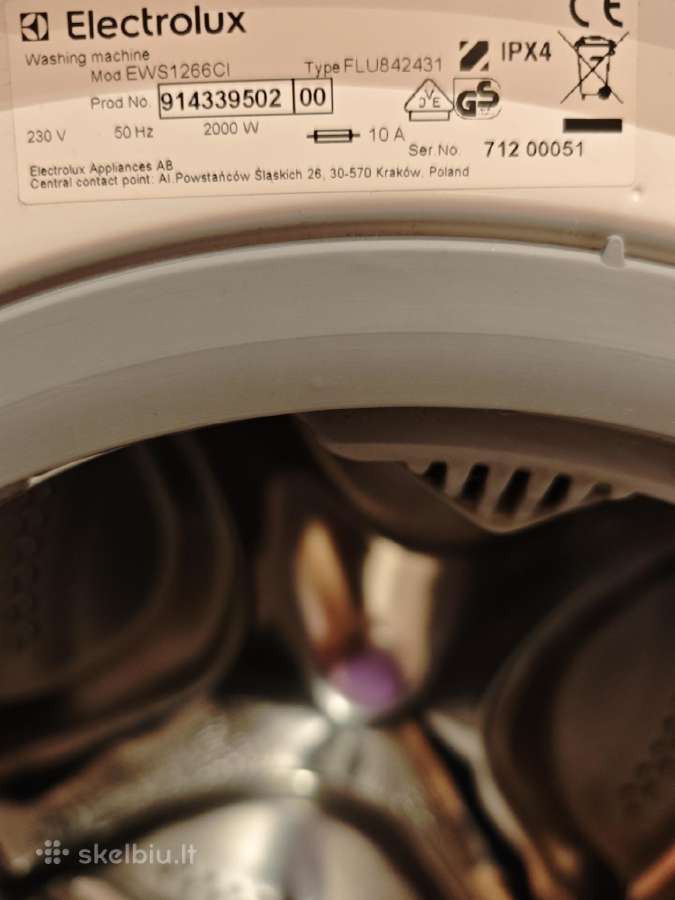 Skalbimo mašina Electrolux - nuotraukos Nr. 2