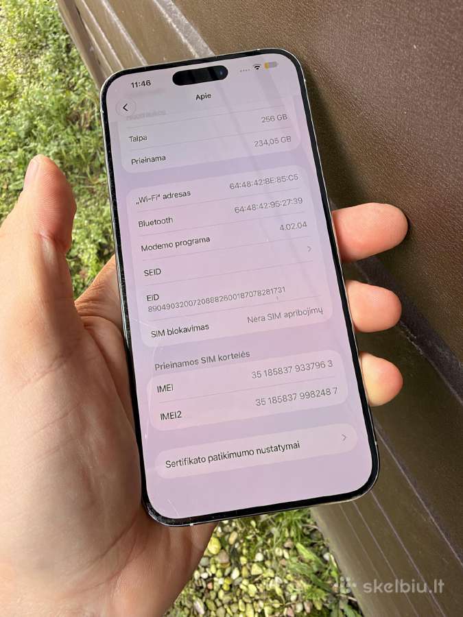 iPhone 15pro Max Baterija 100% - nuotraukos Nr. 7