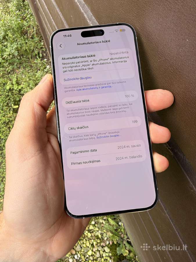 iPhone 15pro Max Baterija 100% - nuotraukos Nr. 8
