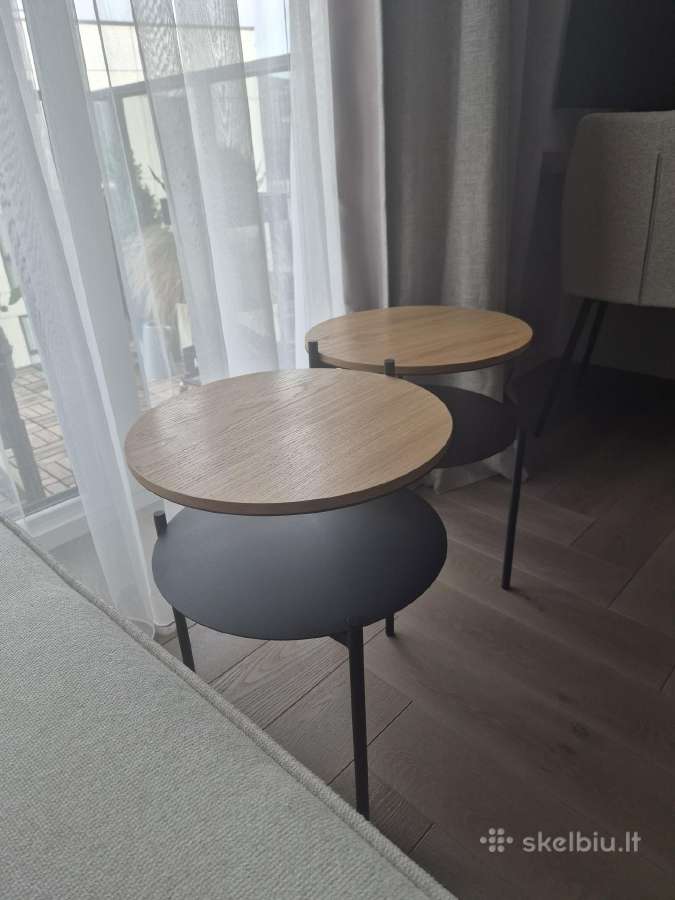 2 naktiniai staliukai su ąžuolo dekoro stalviršiu - nuotraukos Nr. 2