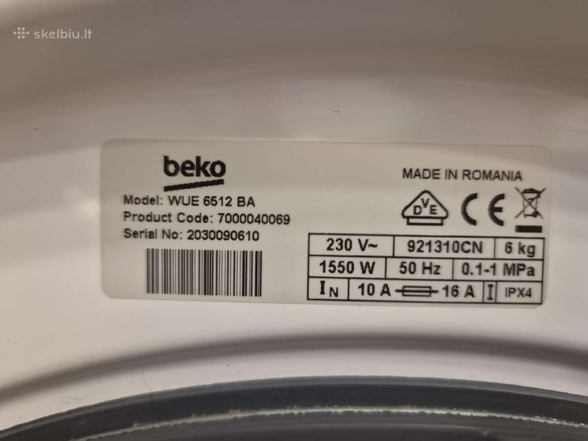 Skalbimo mašina Beko 6 kg - nuotraukos Nr. 4