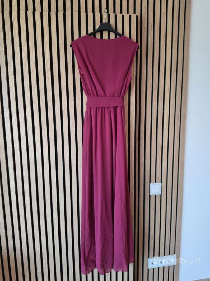 Elegantiška bordo / fuksijų spalvos maxi suknel - nuotraukos Nr. 2