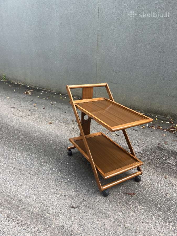 Mid-century sulankstomas serviravimo staliukas - nuotraukos Nr. 3