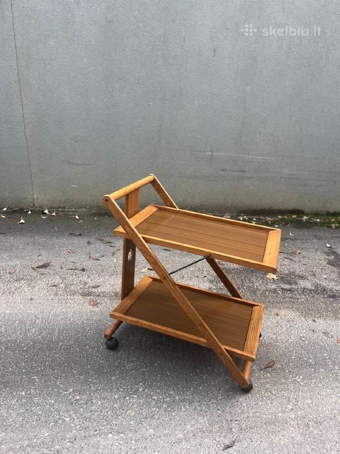 Mid-century sulankstomas serviravimo staliukas - nuotraukos Nr. 4