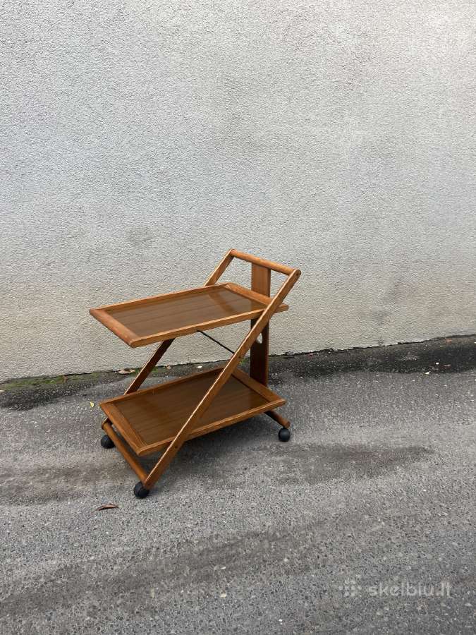 Mid-century sulankstomas serviravimo staliukas - nuotraukos Nr. 5