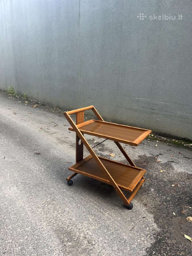 Mid-century sulankstomas serviravimo staliukas - nuotraukos Nr. 7
