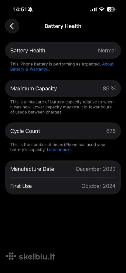 Parduodu iPhone 15 Pro, 256 GB - nuotraukos Nr. 5