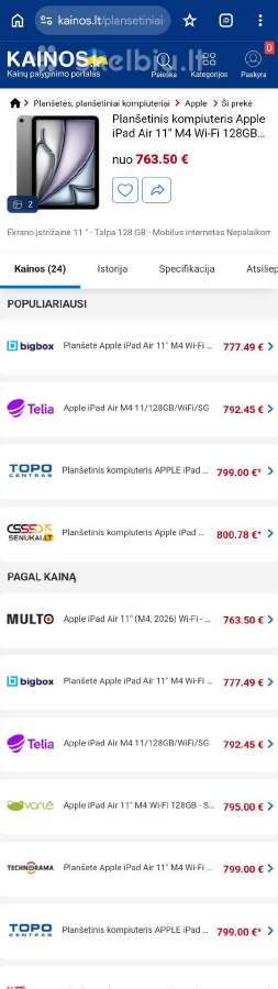iPad Air 11" M4 (2026)/128gb Wi-fi Space Gray - nuotraukos Nr. 3