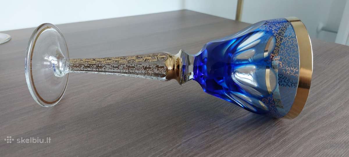 Išskirtinis vintažinis Bohemia Kobalto Krištolo ko - nuotraukos Nr. 6