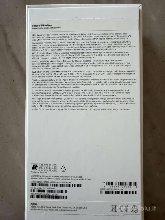 iPhone 15 Pro Max Natural Titanium 256 GB - nuotraukos Nr. 4