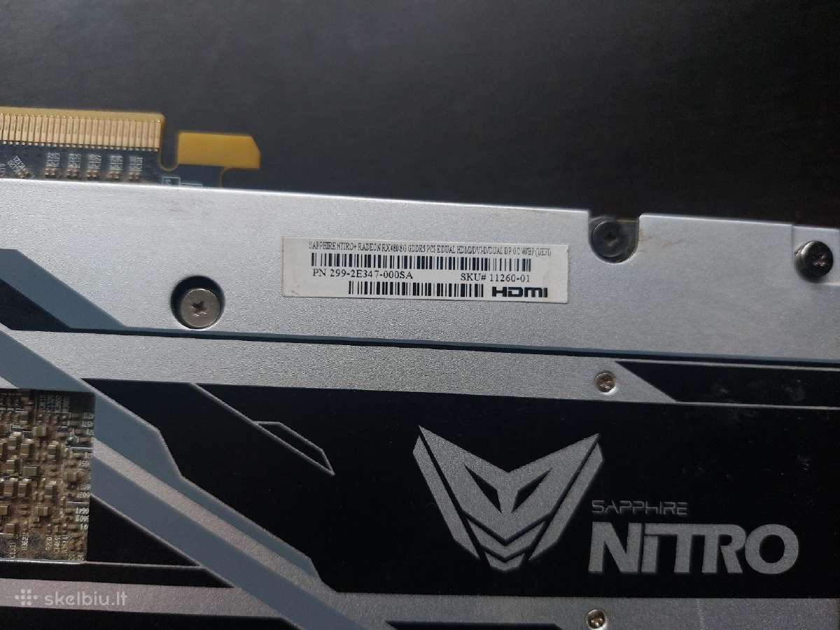 Sapphire Nitro+ Radeon Rx 580 8gb - nuotraukos Nr. 2