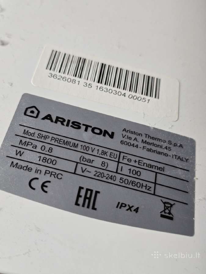 Boileris Ariston 100 L - nuotraukos Nr. 4