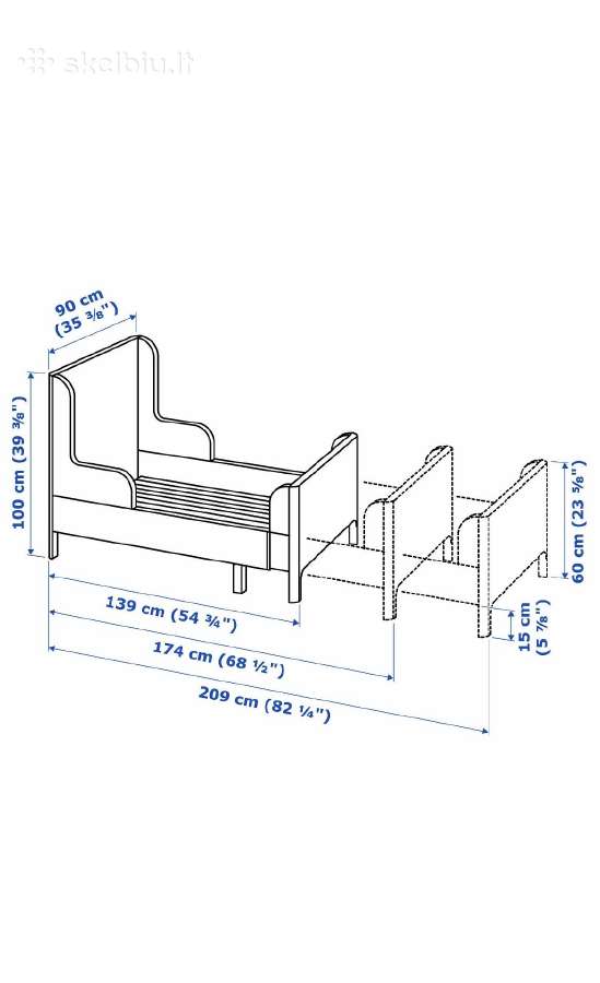 Ikea reguliuojamo ilgio vaikiška lova - nuotraukos Nr. 5