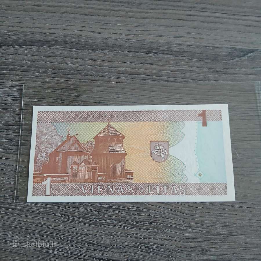 1 litas 1994 metų Unc, bankinis stovis. - nuotraukos Nr. 2