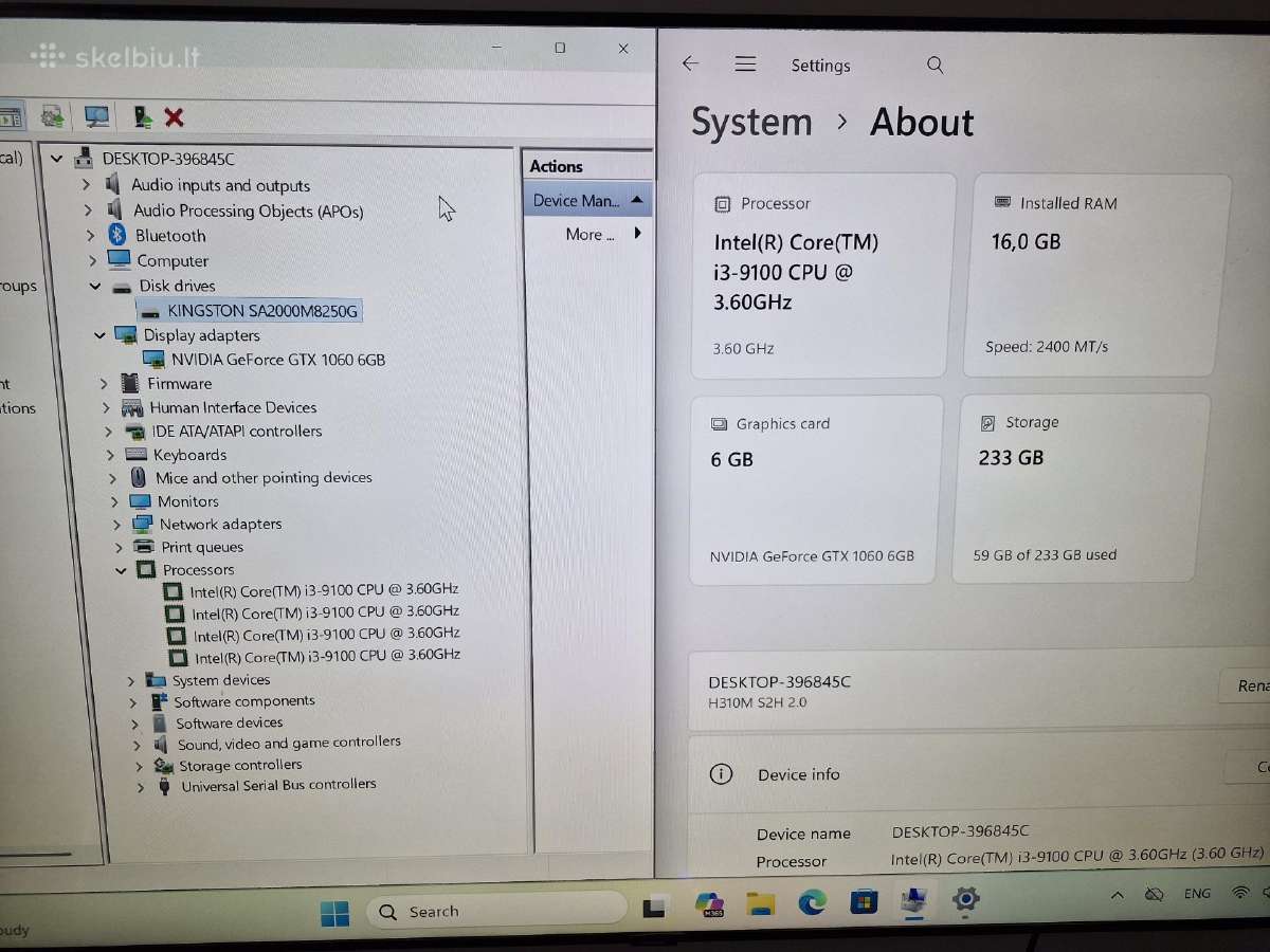 I3-9100*16ram*gtx1060 - nuotraukos Nr. 2