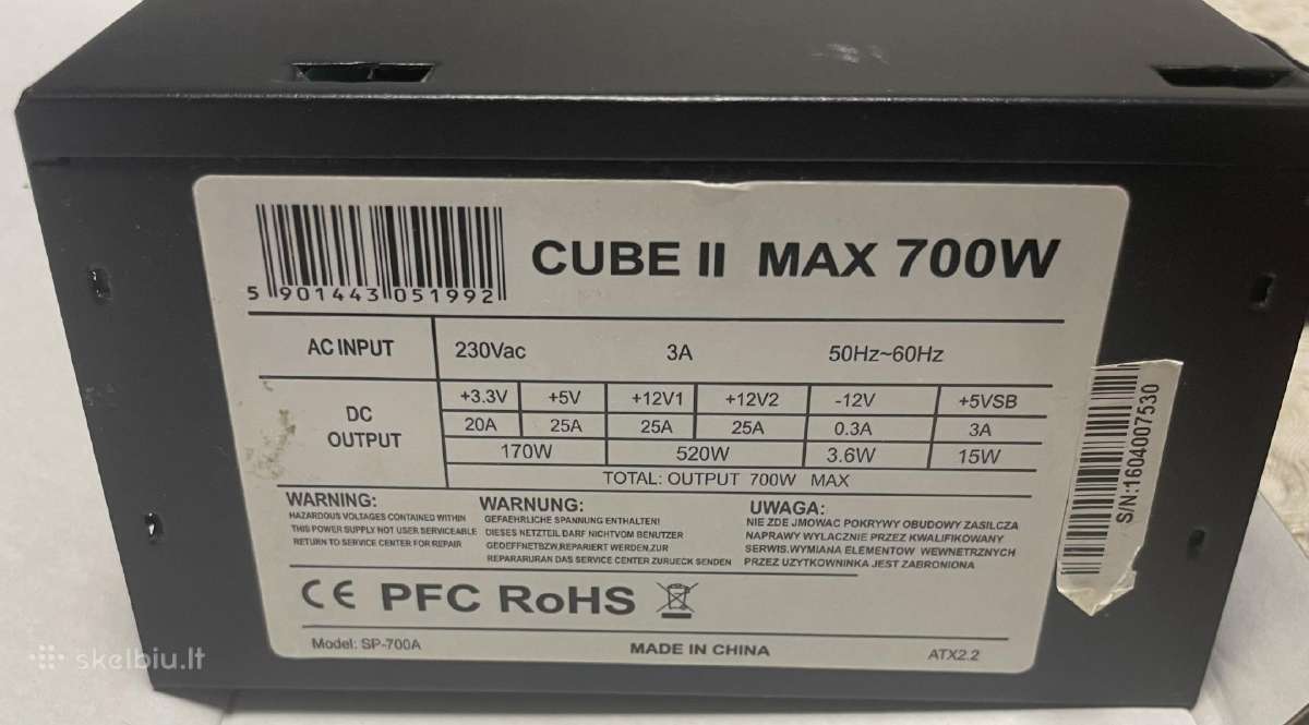 Maitinimo blokas(psu) Cube2 Max 700w - nuotraukos Nr. 3