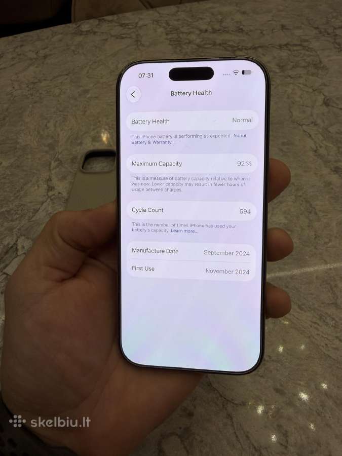 iPhone 16 pro, 128gb 92% - nuotraukos Nr. 3