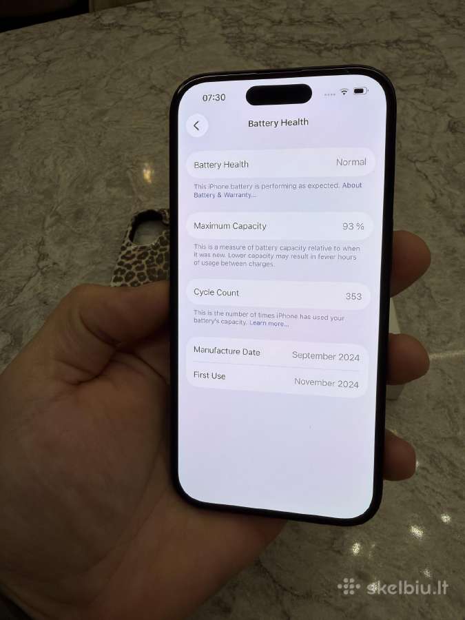 iPhone 16, 128gb 93% - nuotraukos Nr. 3