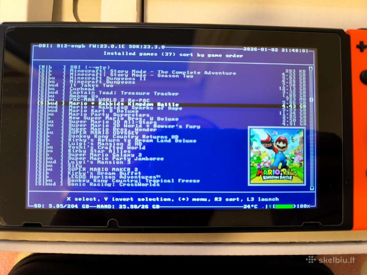 Atrištas Nintendo Switch V2 256gb 36 žaidimai - nuotraukos Nr. 4